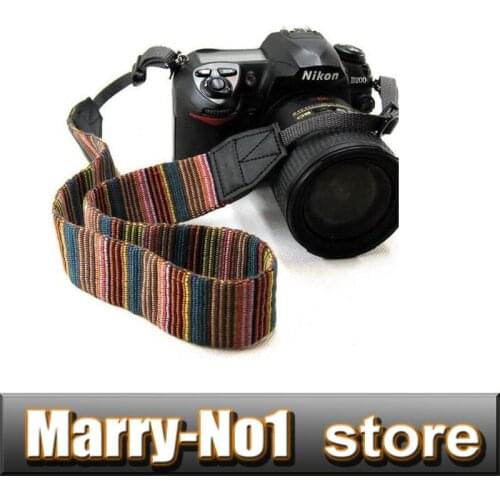 2PCS Universal Color Stripes Soft red Camera Neck Straps Shoulder Strap Belt Grip For DSLR 6D 5D4 5D3 D7100 D7200 D610 D600 D850
