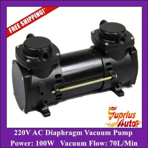 Free Shipping 220V AC GZ35B-220 70L/Min Vacuum Flow Diaphragm Vacuum Pump With 100W Power Oil-free Double Heads Vacuum Pump