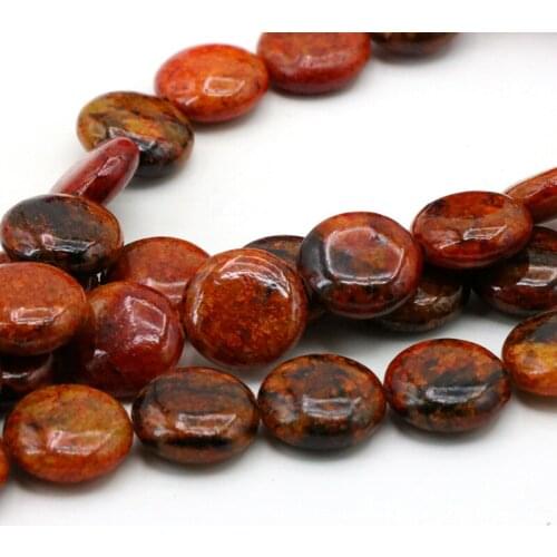 Orange turkey Turkey Stone coin shape 14mm loose beads 15" DIY women jewelry design suitable for making bracelets necklace