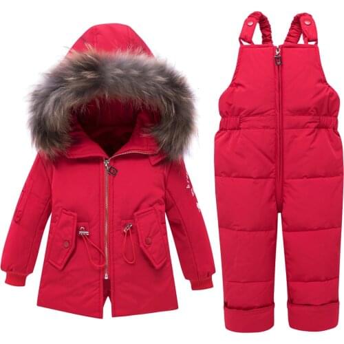 Children Down Coat Jacket+jumpsuit Kids Toddler Girl Boy Clothes Parka 2pcs Winter Outfit Suit Warm Baby Overalls Clothing Sets