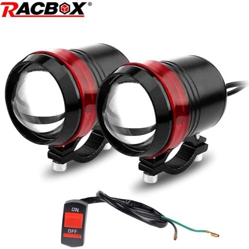 2pcs/set mini 30W U2 Angel Eye U3 Motorcycle LED Headlight Hi/Lo 6500K Spot Lamp waterproof Flashing light Fog Driving lamp 12V
