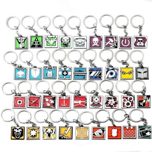 Game Rainbow Six 6 Siege Key Chain Men Tachanka Echo Kapkan Lesion Smoke Sledge Hibana Key Ring Holder Porte Clef Jewelry K20044
