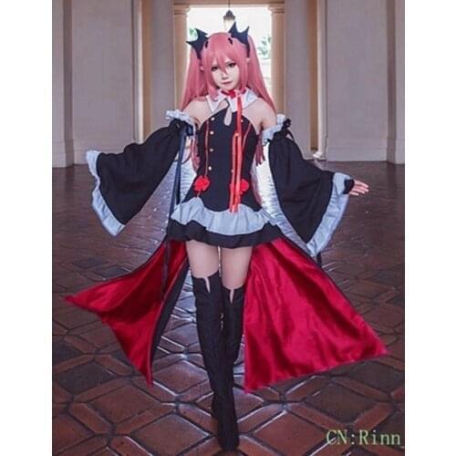 Hot Anime Owari no Seraph (Seraph of the End: Vampire Reign) Krul Tepes Cosplay Costume High Quality Uniforms Dress Full Set