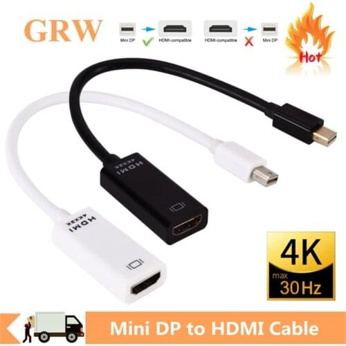 Grwibeou HDMI Cable Mini Displayport To HDMI Cable 4k 1080P TV Projector DP 1.4 Display Port Converter For Apple Macbook Air Pro
