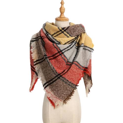 VIANOSI 2020 Plaid Winter Scarf Women Warm Foulard Solid Scarves Fashion Blanket Luxury Brand Shawls Cashmere Bufandas Hombre