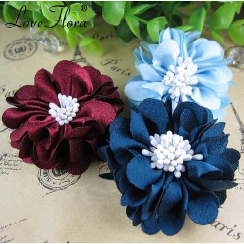 Men 5CM silk flower clutch pins butterfly pins grooms men stick pin flowers 20pcs/lot Free shipping