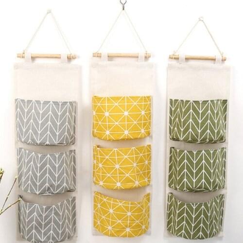 Wall Hanging Storage Bags Wall Pocket Hanging Holder Organizer Sundry Storage Pocket For Decoration Kitchen Bathroom 3 Colors