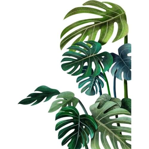 Leaves Pattern Wall Sticker Modern Art Decal Mural for Kids Rooms Home Decor wall sticker PVC Waterproof