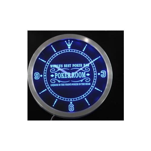 Nc0454 Best Poker Room Liquor in Front Bar Beer Neon Light Signs LED Wall Clock