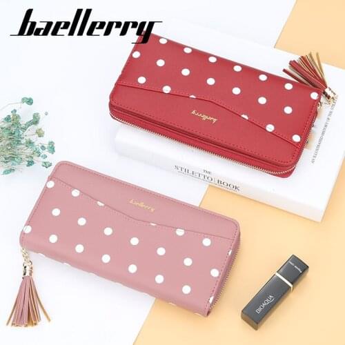 Baellerry New Womens Wallet Tassel Clutch Purse Long Zipper Coin Purses Female Money Bag Pink Slim Wallets Card Holder for Girl