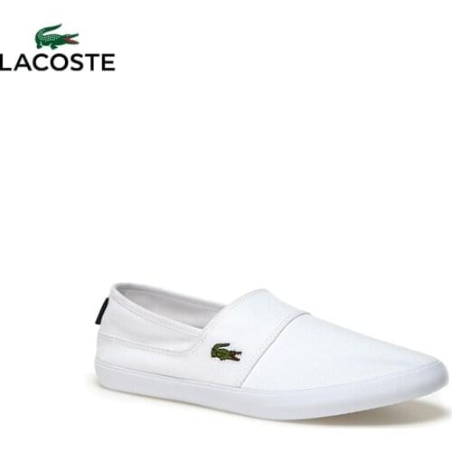 Original Lacoste Marice Male White Slip On Canvas Shoes 733 CAM1071 - 001