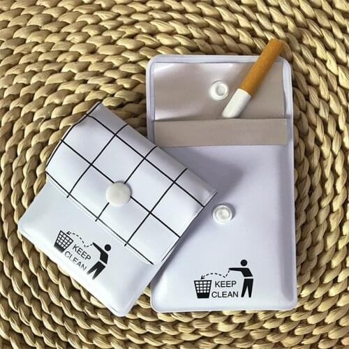 Smoking Cigarette Cigar Ash Tray Mini PVC Ashtrays Bag Potable Pocket Ashtray Outdoor Smoking Tray Cendrier Portable Ashtray
