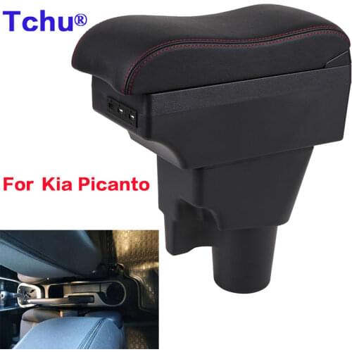 For Kia Picanto armrest box Picanto 3X-Line Storage box Internal modification USB charging Ashtray Car Accessories