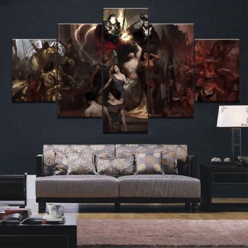 Home Decor 5 Piece HD game Diablo IV Posters Painting For Living Room Decoration Pictures Wholesale Home Decor