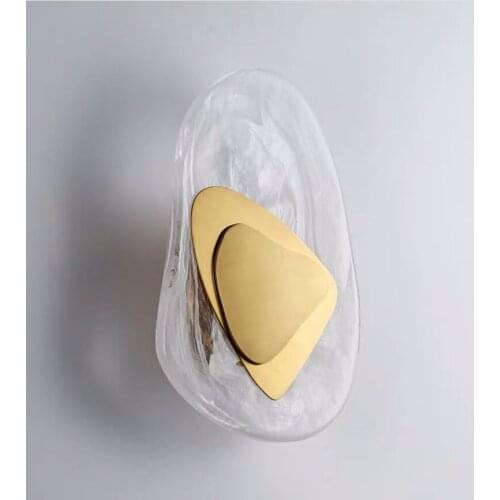 Postmodern minimalist creative bedroom bedside light aisle living room background wall glass wall lamps