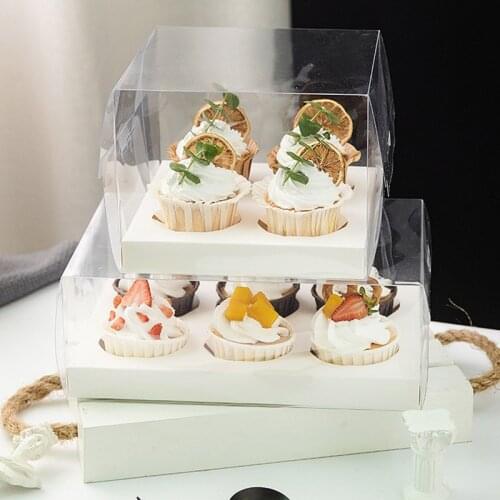 6Sizes Transparent Birthday Cake Packaging Box Foldable Safe PVC Anniversary Wedding Birthday Baby Shower Dessert Gift Organizer