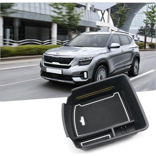 RUIYA Car Armrest Storage Box For Celtos/Seltos 2020+ Central Control Armrest Box Auto Interior Accessories White