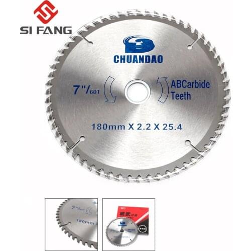 SI FANG Quality New 180mm(7") 60T Carbide Wood Saw Blade For Cutting Universal Hard And Soft Multi-function Circular Saw Blade