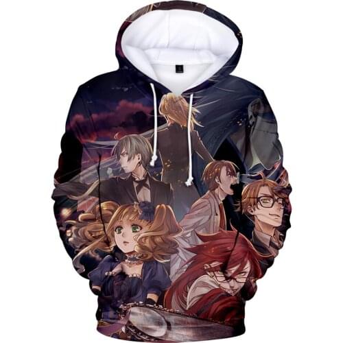 Harajuku Black Butler Hoodies Sweatshirts Boys/Girls Fashion 3D Printed Pullover Hooded Streetwear High Quality Coats Clothing