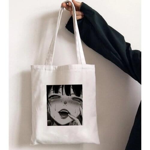 Japanese anime y2k female bag Harajuku gothic canvas bag horror cartoon large capacity shopper bag casual fashion shoulder bag