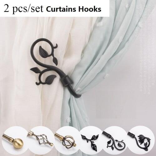 2pcs/set Curtain Tieback Holder Hooks Tie Backs Bedroom Living Room Curtain Decoration Accessories Holdback Metal Curtain Hook