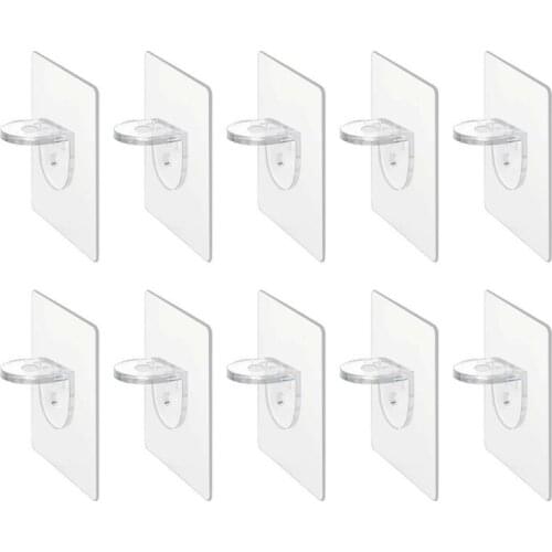 10Pcs Plastic Closet Cabinet Shelf Support Clips Shelf Support Adhesive Pegs Wall Hanger For Kitchen Bathroom Organizer