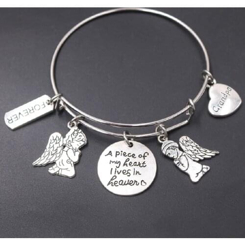 1pcs Custom Made Memorial Bangle Sympathy Loss of Mom Grandpa Sister Dad Remembrance Bangle Bracelet Condolences Jewelry Crafts