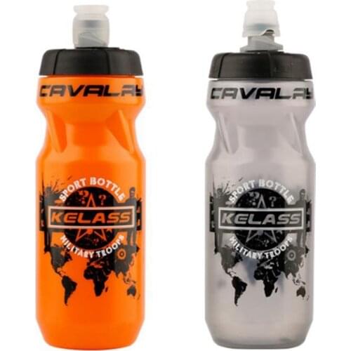 KELASS 2 Pcs Cycling Water Bottle,Sports Squeeze Water Bottle Leakproof Water Bottle,Sport Bottle 610Ml, Gray & Orange