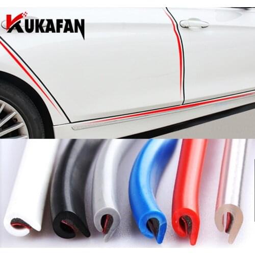 3M/5M/10M Car Door trips Rubber Edge Protective Strips Side Doors Moldings Adhesive Scratch Protector Vehicle For Cars Auto