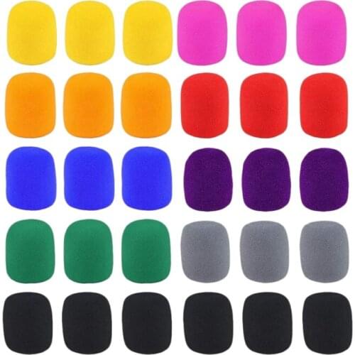50 Pack Handheld Stage Microphone Windscreen Foam Cover for Karaoke DJ Stage Performance