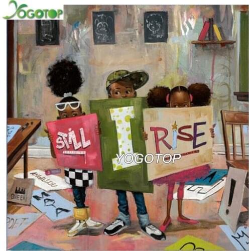 5D mosaic Diamond Embroidery african Children classroom DIY Diamond Painting landscape Diamond rhinestones Home Decor YY2546