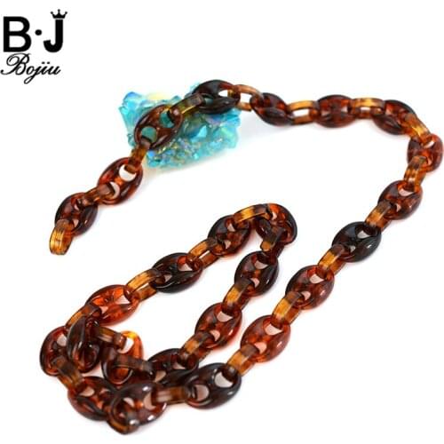 BOJIU DIY Chain Links Accessories For Jewelry Making 1M Resin Connectors Link Chain Findings Making Bag Chains Necklaces NK1065