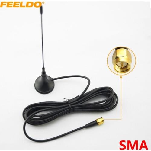 FEELDO 1Set Car SMA Connector Active Digital TV Antenna Aerial With Built-in Amplifier #AM925
