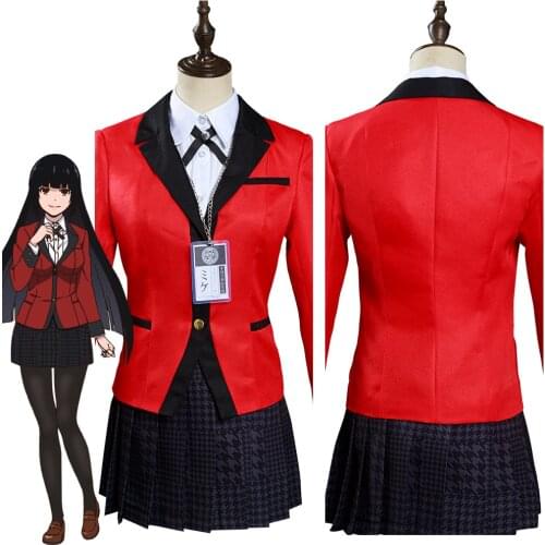 Anime Kakegurui: Compulsive Gambler Jabami Yumeko/Meari Saotome Uniform Skirt Outfits Halloween Carnival Suit