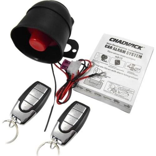 Car Alarm Vehicle Security Keyless Entry System with 2pcs 2 Buttons Remote Controller