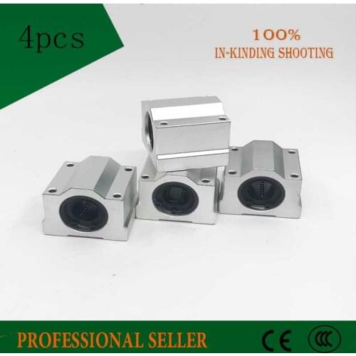 Free Shipping 4pcs SC16UU SCS16UU Linear motion ball bearings slide block bushing for 16mm linear shaft guide rail CNC parts
