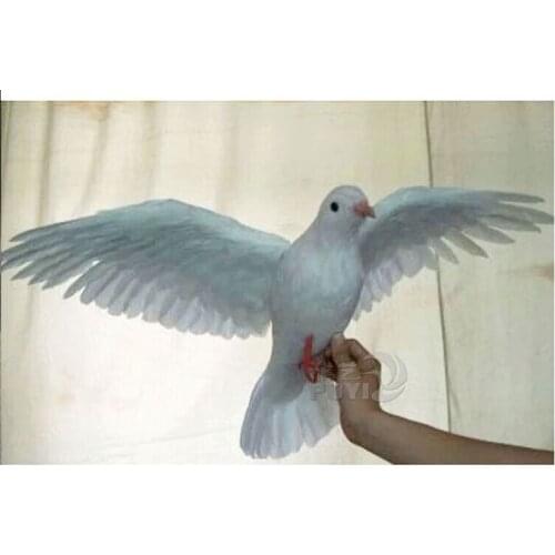Big simulation white dove toy plastic & furs wings bird model gift about 50x42cm 1777