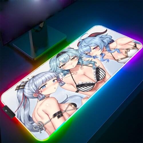 Sexy Big Breasted Girls Rgb Large Mouse Pad Laptop PC Gamer Luminous Color LED with USB Desktop Gaming Accessories Keyboard Mats