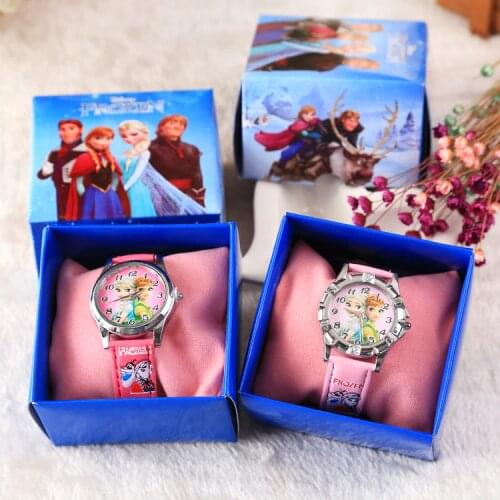 Disney Marvel Frozen Spiderman Watch Princess Elsa Ella Anime Cartoon Figure Toys Children Quartz Watches Childrens Day Gift