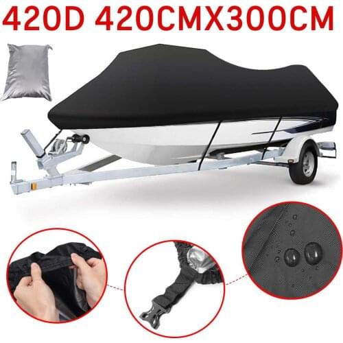420D Jet Ski Trailerable Boat Cover Waterproof Anti Snow Sun Watercraft Motorboat Cover For WaveRunner Seadoo Sea Doo Bombardier