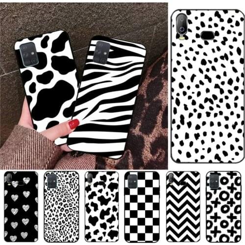 Black and white Dalmatian Cow zebra texture Phone Case For Samsung Galaxy A21S A01 A11 A31 A10 A20E A30 A40 A50 A70 A80 A71 A51