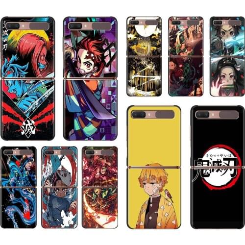 Demon Slayer Anime Kimetsu No Yaiba Cover For Samsung Galaxy Z Flip 5G Foldable Cell Phone Case ZFlip 6.7" Fold Hard Shell Coque
