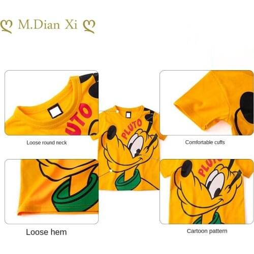 Childrens T-Shirt Children for Girl Boys Girls Kids Shirts Child Baby Toddler Minnie Party Tee Tops Clothing Short Tees 1-8Y