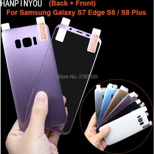For Samsung Galaxy S8 Plus S8+ 2Pcs = Front + Back 3D Electroplating Curved Surface Full Coverage Soft PET Film Screen Protector
