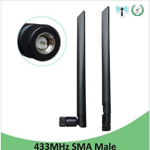 10pcs 433Mhz Antenna 5dbi SMA Male Connector LORA 433 MHz Directional Antena Rubber Aerial Wireless Repeater Lorawan antenne