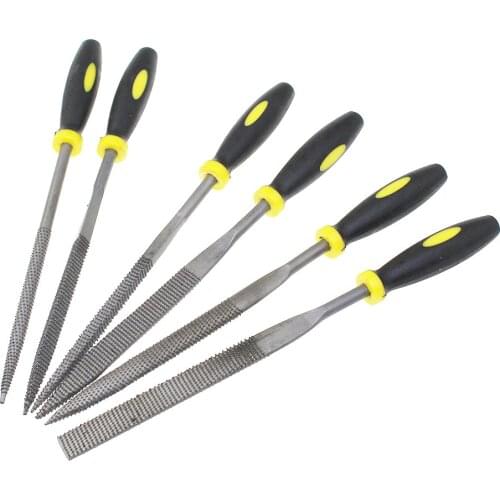 7" 180mm 6pcs Wood Carving Tools Metal File mini Needle Rasp Woodworking Filling Tool Hobby Hand Diy Folder Metal Filing Flat
