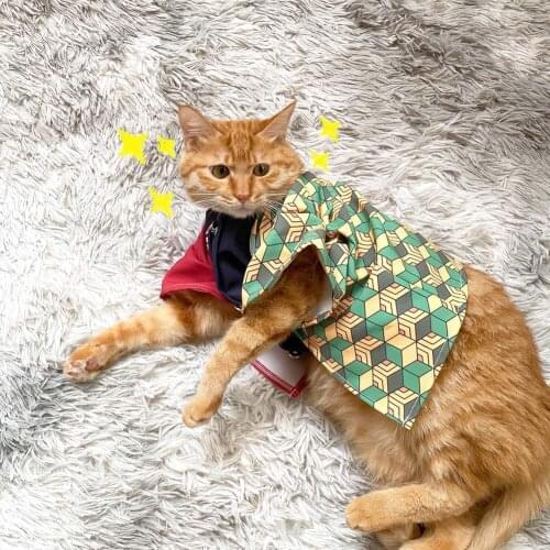 Xcostume Demon Slayer Pet Costume Comic Kimono Cat Dog Cute Cosplay Costume Props