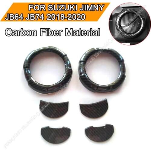 Car Air Conditioner Outlet Cover for Suzuki Jimny JB64 JB74 2018-2020 Carbon Fiber Air Conditioning Outlet Decoration Sticker