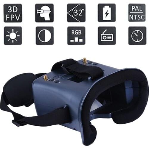 LS008D PRO 5.8G 40CH 4.3inch 480x272 DVR FPV Goggles Built-in 2000mah Battery for RC FPV Racing Freestyle Tinywhoop Drone