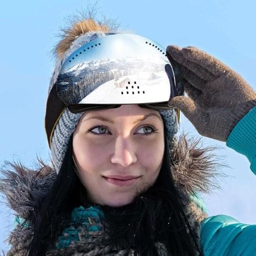 ROBESBON Large Spherical Cover Nose Ski Goggles (Can put into myopia glasses) Double-layer Anti-fog Snowmobile Snowboard Goggles